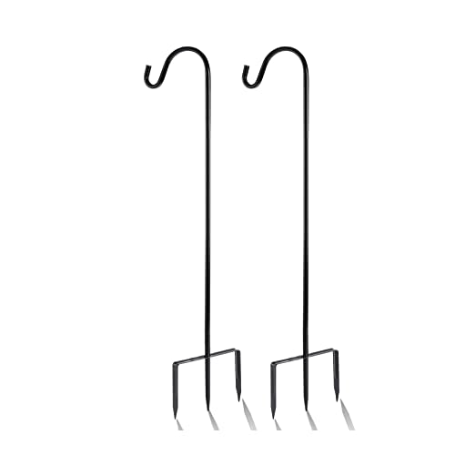 EXCMARK 2 Pack Shepherd Hook Adjustable Height 31/24/16’’ 1/2 inch Thick Use at Weddings, Hanging Solar Lights - view 2