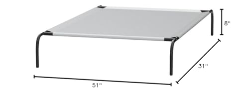 Basics Cooling Breathable Elevated Dog Bed with Metal Frame for Large Dogs, 51 x 31 x 8 Inch, Grey - view 8