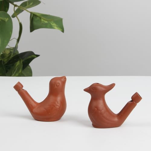 2Pcs Bird Water Whistles, Funny Ceramic Water Whistles, Warbler BirdWhistles Noise Makers, Purple Clay Pottery - view 3