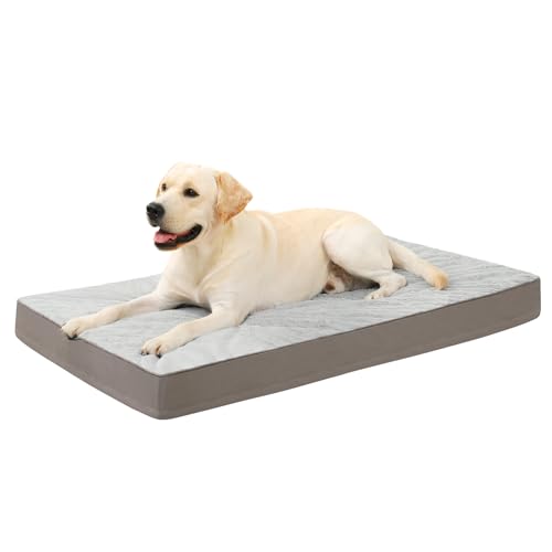 KSIIA Orthopedic Dog Bed Dog Crate Bed Waterproof for Large Dogs Deluxe Plush Washable Pet Mat with Egg Crate  - view 2