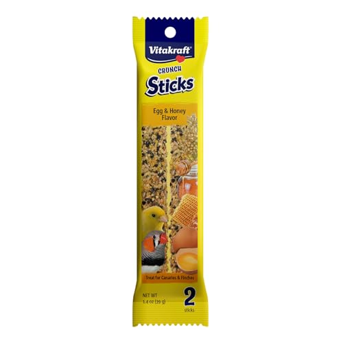 Vitakraft Crunch Sticks Parakeet Treats Egg and Honey Flavor 2 Pack - Long Lasting Seed Stick with Natural Woo - view 2