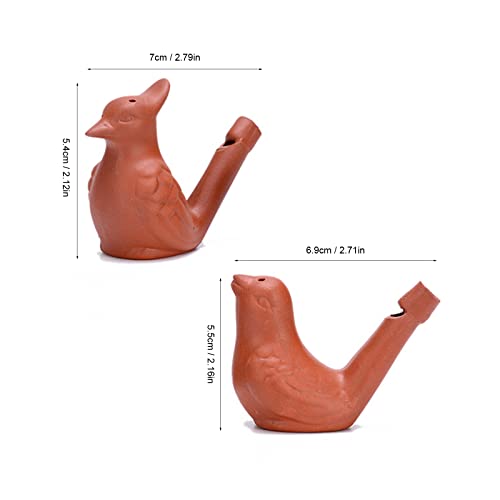 2Pcs Bird Water Whistles, Funny Ceramic Water Whistles, Warbler BirdWhistles Noise Makers, Purple Clay Pottery - view 5