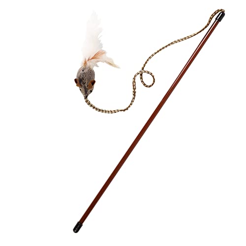 OurPet's Play-N-Squeak Teathered & Feathered Play Wand Cat Toy, for All Breed Sizes - view 2