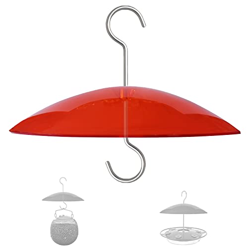 8" Mini Weather Guard for Bird Feeder - Small Protective Dome Cover Against Rain/Snow/Sun - Red Dia. 20CM - view 2