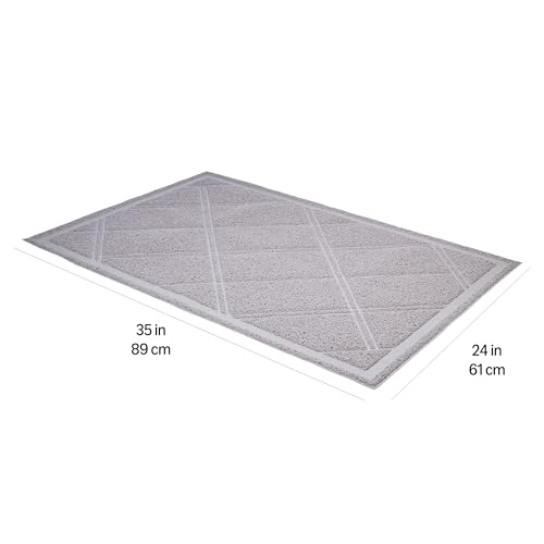 Basics Less-Mess Litter Trapping Cat Litter Box Mat, Soft on Kitty Paws, Waterproof, Scatter Control, 24" x 35 - view 5