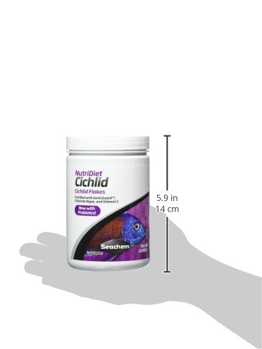 Seachem NutriDiet Cichlid Fish Flakes - Probiotic Formula with GarlicGuard 100g , 3.52 Ounce (Pack of 1) - view 2