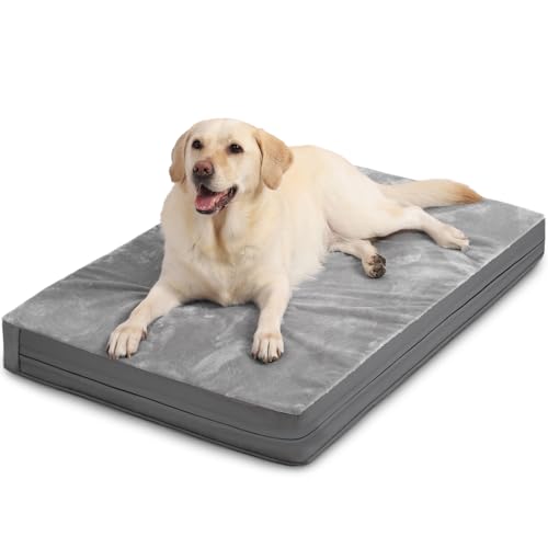 Vonabem Waterproof Dog Bed Large Medium Sized Dogs - Outdoor Orthopedic Crate Pad, Washable Pet Beds Removable - view 2