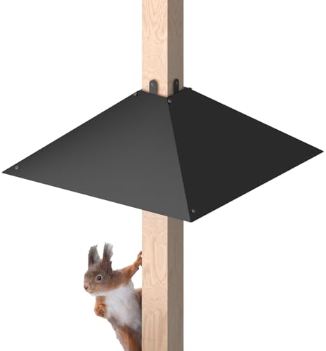Queension Metal Squirrel Baffle for 4x4 Post, 17 Inch Squirrel Proof Baffles for Bird Feeder Poles, Outdoor Gu - view 2