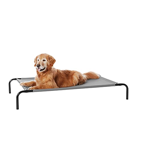 Basics Cooling Breathable Elevated Dog Bed with Metal Frame for Large Dogs, 51 x 31 x 8 Inch, Grey - view 2