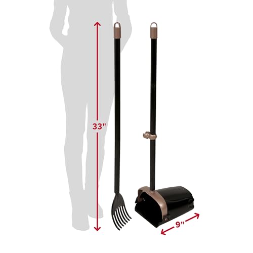 Arm & Hammer Dog Pooper Scooper Swivel Bin & Rake, Poop Scoop for Dogs, Black (2 Heavy Duty Scented Waste Bags - view 4