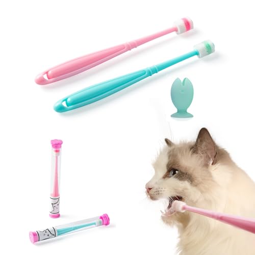 E.M&S.T by Emmeliestella Small Dog & Cat Toothbrush 360 Degree Soft Silicone, Cat Dental Care, Toothbrush Hold - view 2