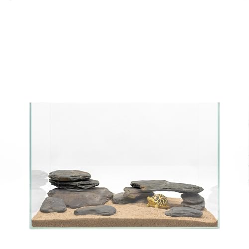 Aquarium Stone Natural Slate Stream Turtle Tank Rocks 3-7 inches Fish Rock for Aquarium Aquascaping Shrimp Tan - view 4