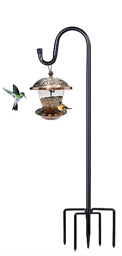 Shepherd Hooks for Outdoor, 1 Pack 62 Inch Bird Feeder Pole with 5 Prongs Base for Hanging Lantern, Hummingbir - view 2