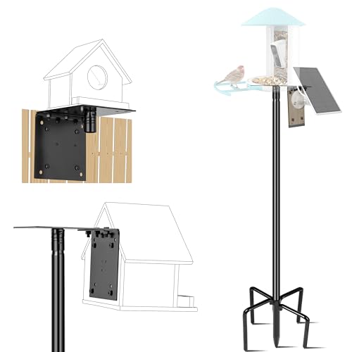 Ottsuls Bird Feeder Pole, 109 Inch Heavy Duty Bird House Pole Kit for Outdoors, with 5-Prong Base Feeding Stat - view 2
