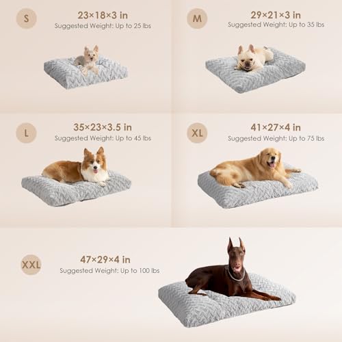 EHEYCIGA Washable Large Dog Bed for Crate 35x23 Inch, Reversible Kennel Pad for Dogs Weight Up to 45 lbs, Plus - view 7