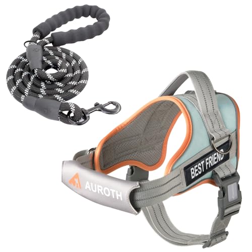 AUROTH Dog Harness and Leash Set, Soft Padded Service Dog Vest with 5.25FT Dog Leash, No Choke, Easy On Pet Ve - view 2
