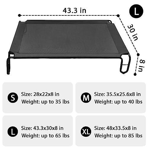pettycare Elevated Outdoor Dog Bed - Raised Bed for Large Dogs, Waterproof Cot Easy to Assemble, Cooling Eleva - view 4