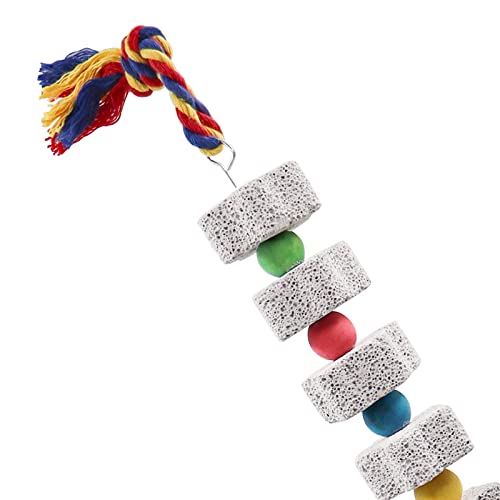 2 Pack Large Chicken Chewing Toy, Chick Beak Grinding Calcium Stone with Bells, Cage Accessories for Bird Parr - view 3