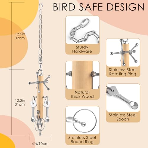 KATUMO Bird Toys, Parrot Pull Spoons, Spinning Toys for Small to Large Parrots - view 3