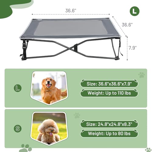 TIMBER RIDGE Outdoor Dog Bed, Cooling Elevated Pet Bed Portable Raised Dog Bed with Breathable Mesh, Dog Bed F - view 4