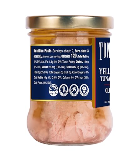 Tonnino Yellowfin Tuna Fish Premium - Olive Oil – Pack of 6 – Alternative to Salmon – Protein Snacks – Ready t - view 7