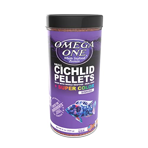 Omega One Super Color Sinking Cichlid Pellets, 2mm Small Pellets, 8 oz - view 2