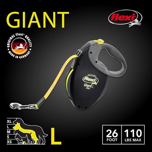 FLEXI Giant Tape Retractable Dog Leashes for Large Dogs Upto 110 lbs. – 26 ft., Black | Tangle Free Pet Walkin - view 3