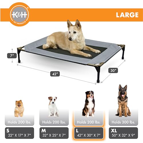 K&H Pet Products Outdoor Elevated Dog Cot, Breathable Cooling Elevated Cot Hammock Pet Bed for Large Dogs, Was - view 5