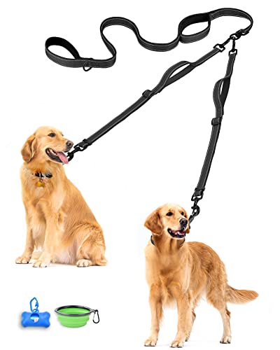 PetBonus Double Dog Leash, No Tangle Dual Leash, Reflective Walking Training Lead, 4 Comfortable Padded Handle - view 2