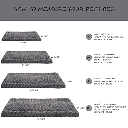 Washable Dog Bed Mat Ultra Soft Dog Crate Pad Comfy Fluffy Pet Kennel Beds Sleeping Mattress for Large Jumbo M - view 6