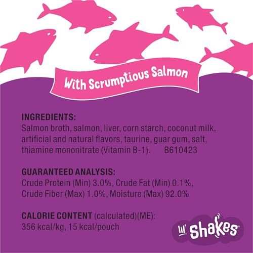 Purina Friskies Pureed Cat Food Topper, Lil’ Shakes With Scrumptious Salmon Lickable Cat Treats - (Pack of 16) - view 7