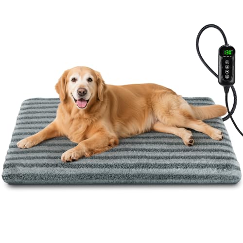 Large Pet Heating Pad, Waterproof Heated Dog Cat Bed with 11 Adjustable Temperatures & 24H Timer, Auto Shut-Of - view 2