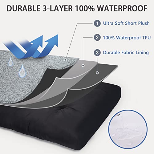Dog Crate Bed Waterproof Deluxe Plush Dog Beds with Removable Washable Cover Anti-Slip Bottom Pet Sleeping Mat - view 5