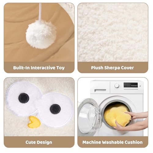 EHEYCIGA Cat Tunnel Bed for Indoor Cats, Cute Cat Donut Toy Tunnel for Small Large Cats with Washable Circle C - view 3