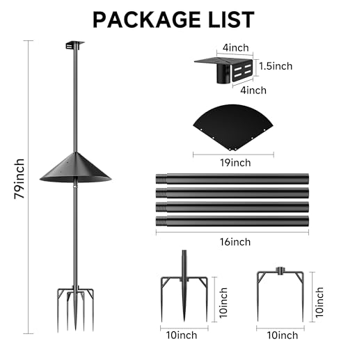 Smart Bird Feeder Pole Stand with Proof Squirrel Baffle - Dia 1 Inch Bird House Pole 79", Feeding Station for  - view 4