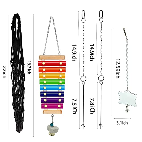 6 Packs Chicken Toys for Coop Accessries, Chicken Swing Toys for Chicken Hens, Chicken Xylophone Toys and Mirr - view 4