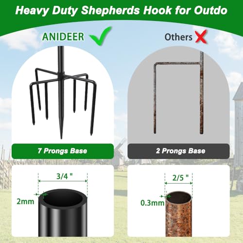 ANIDEER 72" Shepherds Hooks for Outdoor, Heavy Duty Garden Bird Feeder Pole for Hanging Bird Feeder, Plant Bas - view 4
