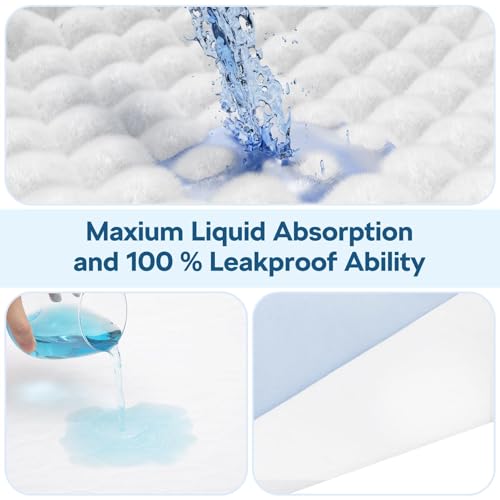 4 Pack 36" x 38" Large Absorbency Incontinence Bed Pads - Quick Drying Washable and Reusable Underpads for Kid - view 5