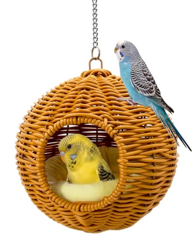 Chewproof Steel Frame Bird Nest for Cage, Washable Small Bird Bed Hammock Hideout Lay Eggs Parakeet Nest Sleep - view 2
