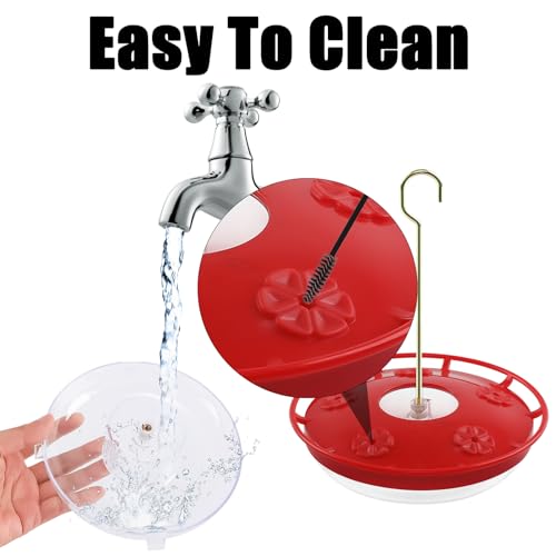 FEED GARDEN Hummingbird Feeders for Outdoors, 2 Pack 16oz Leak-Proof Dish-Style Nectar Feeder Built-in Ant Moa - view 7