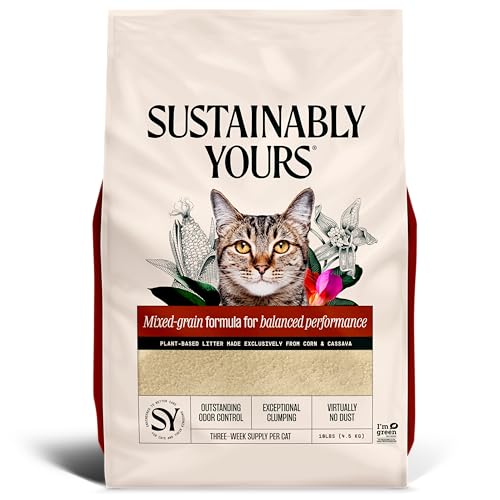 Sustainably Yours Natural Cat Litter, Mixed-Grain Formula, Exceptional Clumping & Odor Control, Virtually No D - view 3
