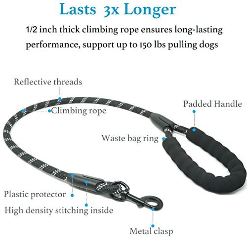 iYoShop Dual Dog Leash - 360° Swivel, No Tangle Walking Leash with Shock Absorbing Bungee for Two Dogs (Large, - view 4