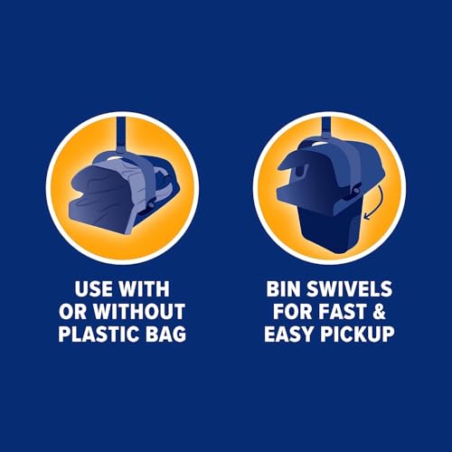 Arm & Hammer Dog Pooper Scooper Swivel Bin & Rake, Poop Scoop for Dogs, Black (2 Heavy Duty Scented Waste Bags - view 5