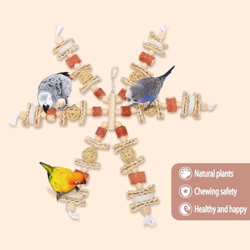Bird Toys that is 17.5 Inches in Length, Parrot Toy Designed for Chewing Features Natural Corn cob and Loofah  - view 6