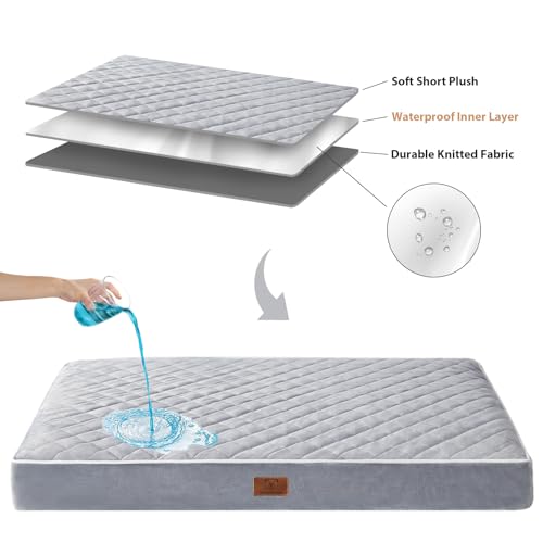 WNPETHOME Orthopedic Waterproof Extra Large Dogs Bed with Removable Washable Cover, Multi-Needle Quilting XL C - view 6