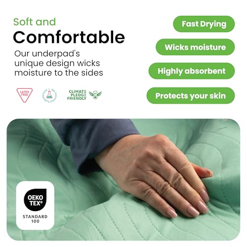 IMPROVIA Washable Underpads, 34" x 36" (Pack of 4) - Heavy Absorbency Reusable Bedwetting Incontinence Pads fo - view 5