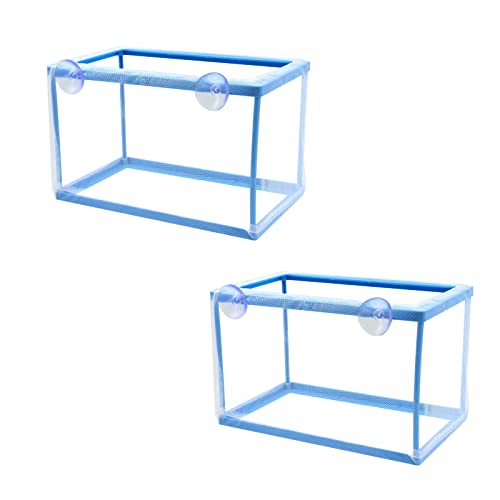 AQUANEAT Fish Tank Breeder 2 pcs Large Mesh Net Fry Saver Aquarium Spawn Hatchery Isolation with Suction Cups - view 2