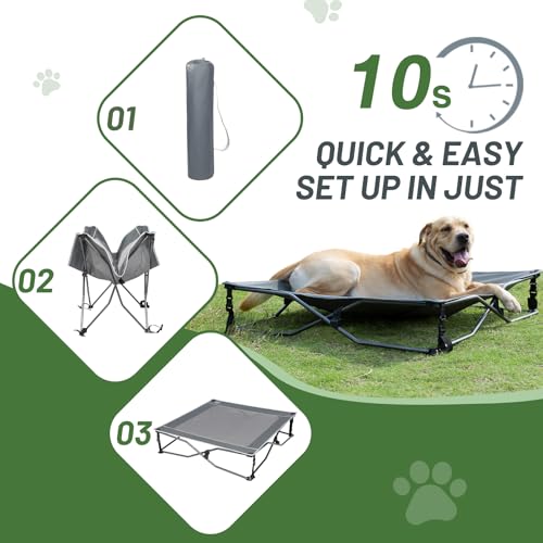 TIMBER RIDGE Outdoor Dog Bed, Cooling Elevated Pet Bed Portable Raised Dog Bed with Breathable Mesh, Dog Bed F - view 6