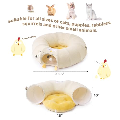 EHEYCIGA Cat Tunnel Bed for Indoor Cats, Cute Cat Donut Toy Tunnel for Small Large Cats with Washable Circle C - view 4