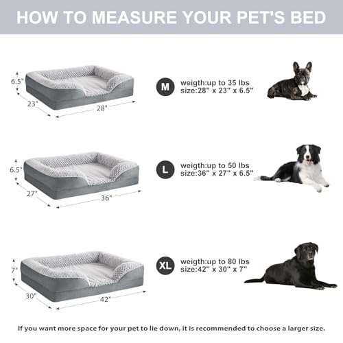 Orthopedic Dog Beds for Large Dogs,Waterproof Dog Bed, Egg Crate Foam Bed for Large Dogs, Big Pet Bed with Was - view 5